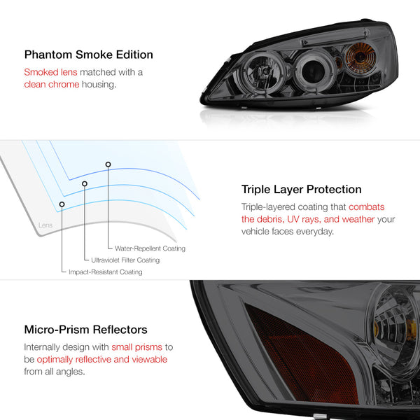 2005-2010 Pontiac G6 Smoked Headlight