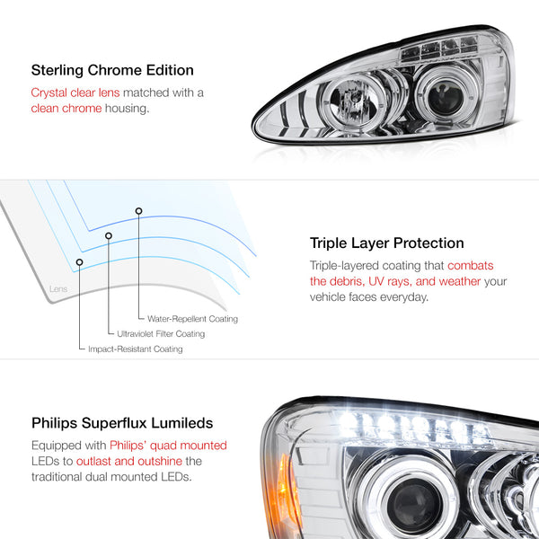 2004-2008 Pontiac Grand Prix Chrome Headlight