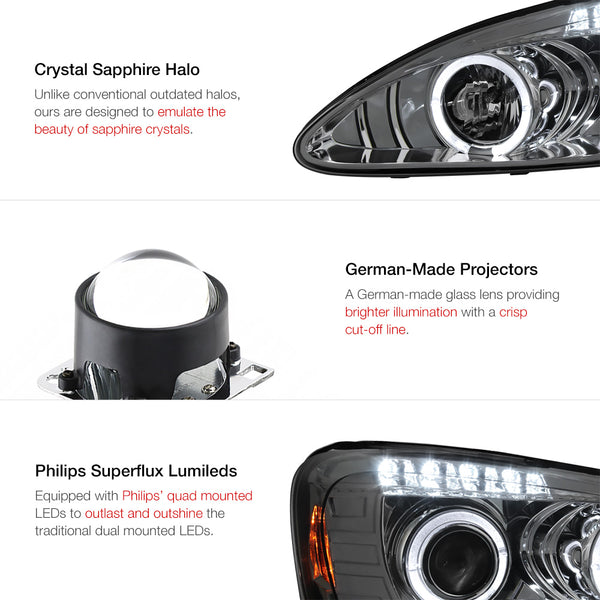 2004-2008 Pontiac Grand Prix Smoked Headlight