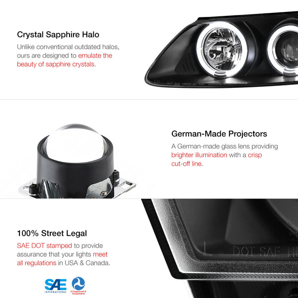 2004-2006 Pontiac GTO Black Headlight