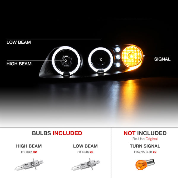2004-2006 Pontiac GTO Black Headlight