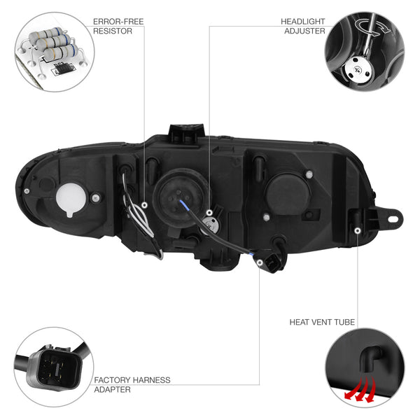 2004-2006 Pontiac GTO Black Headlight