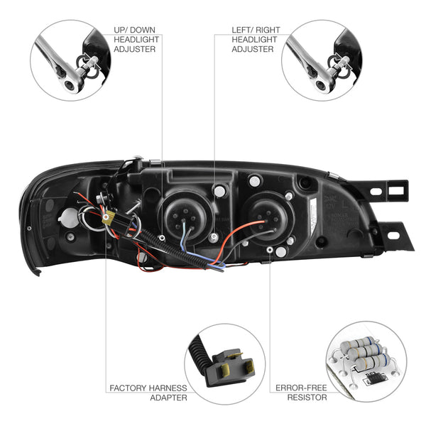 1997-2001 Subaru Impreza Black Headlight