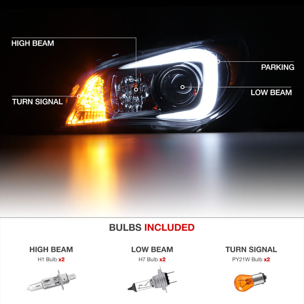 2006-2007 Subaru Impreza WRX Black Headlight