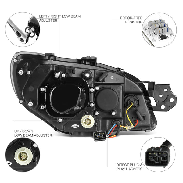 2006-2007 Subaru Impreza WRX Black Headlight