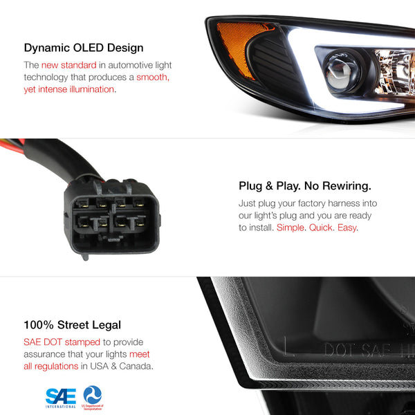 2008-2014 Subaru Impreza WRX Black Headlight