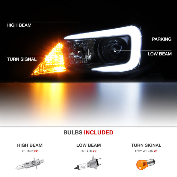 2008-2014 Subaru Impreza WRX Black Headlight