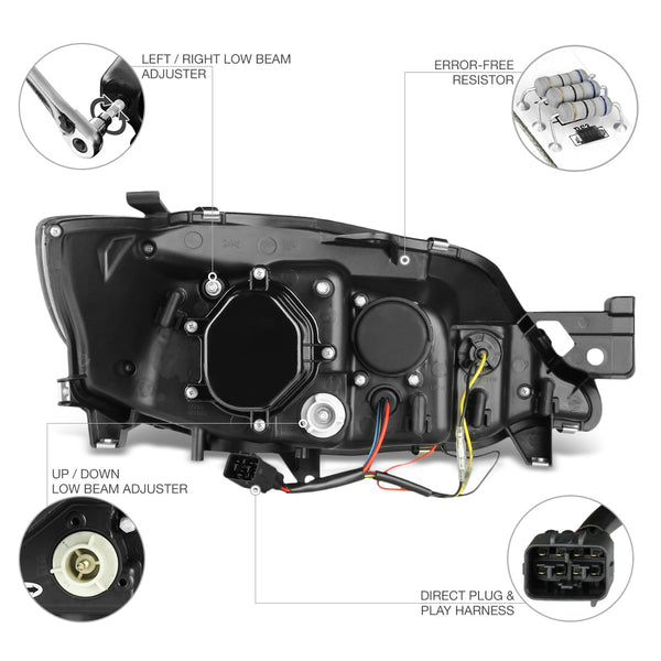 2008-2014 Subaru Impreza WRX Black Headlight