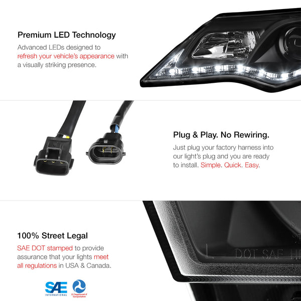 2012-2014 Toyota Camry Black Headlight