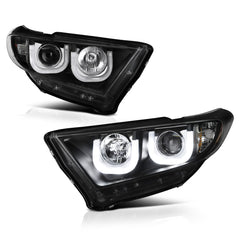 2011-2013 Toyota Highlander Black Headlight