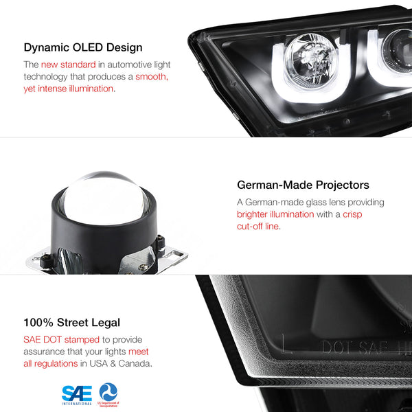 2011-2013 Toyota Highlander Black Headlight