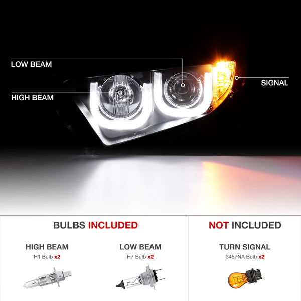 2011-2013 Toyota Highlander Black Headlight