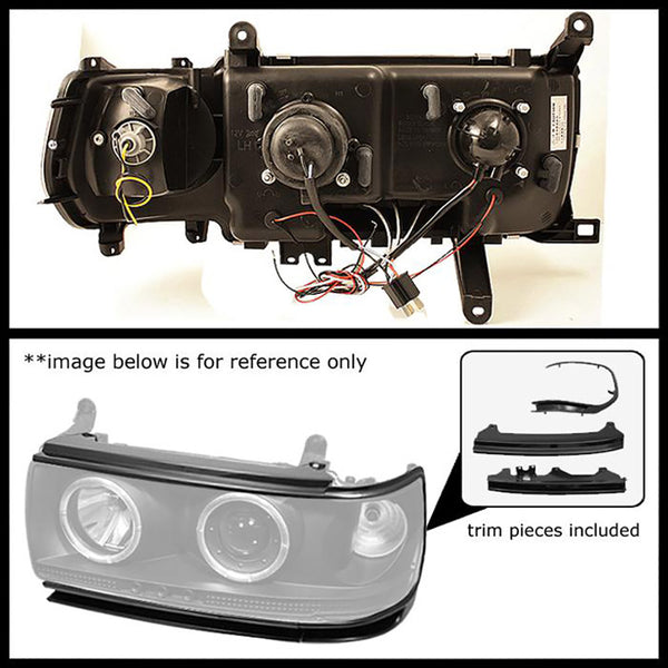1991-1997 Toyota Land Cruiser Black Headlight