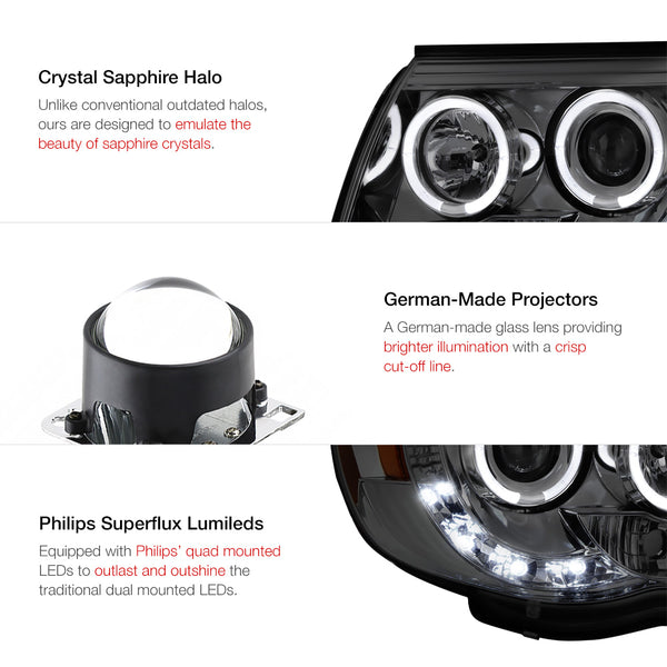 2005-2011 Toyota Tacoma Smoked Headlight