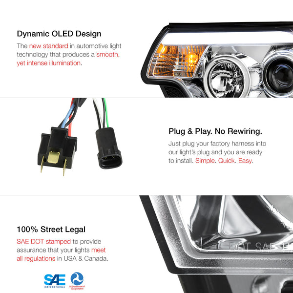 2012-2015 Toyota Tacoma Chrome Headlight