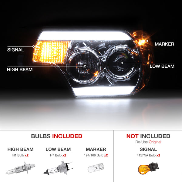 2012-2015 Toyota Tacoma Chrome Headlight