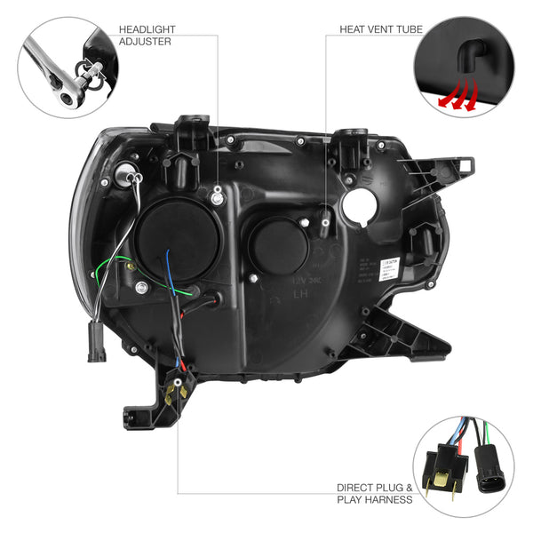 2012-2015 Toyota Tacoma Chrome Headlight