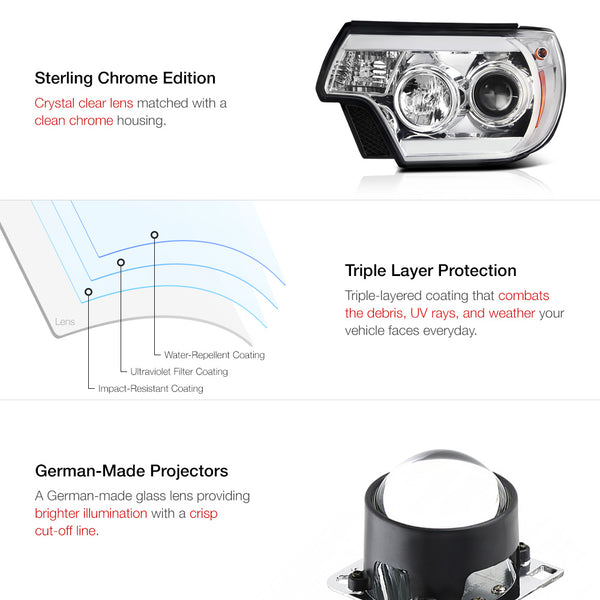 2012-2015 Toyota Tacoma Chrome Headlight