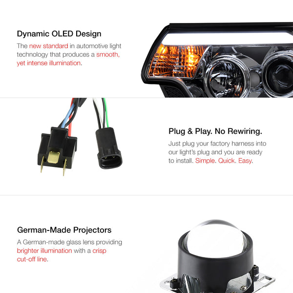 2012-2015 Toyota Tacoma Smoked Headlight