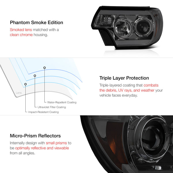 2012-2015 Toyota Tacoma Smoked Headlight
