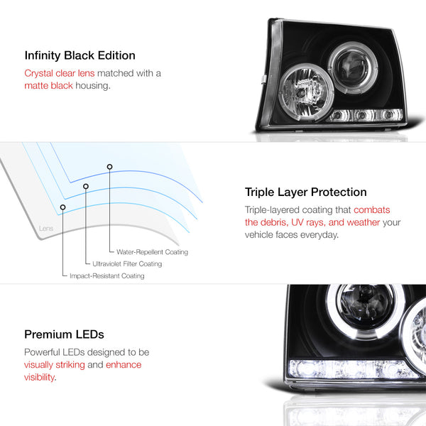 1997-2000 Toyota Tacoma Black Headlight