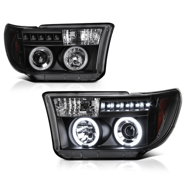 2007-2013 Toyota Tundra Black Headlight