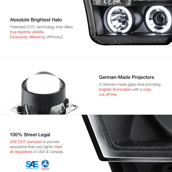 2007-2013 Toyota Tundra Black Headlight