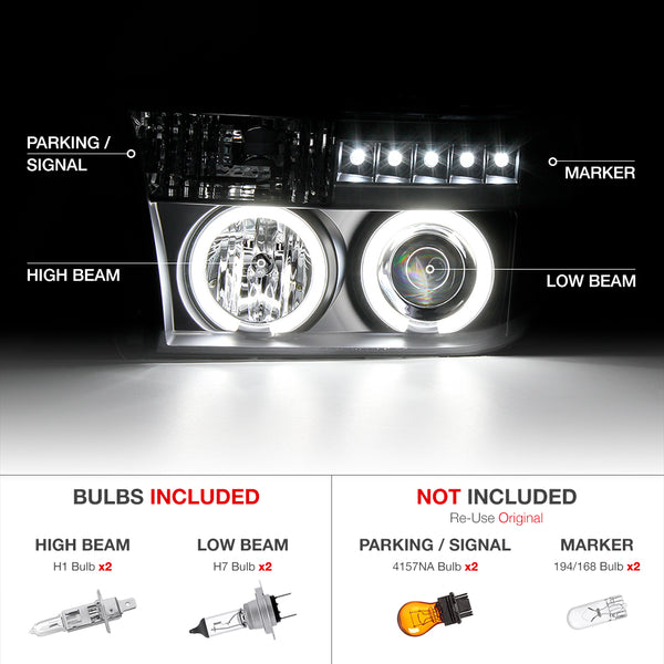 2007-2013 Toyota Tundra Black Headlight
