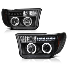 2007-2013 Toyota Tundra Black Headlight