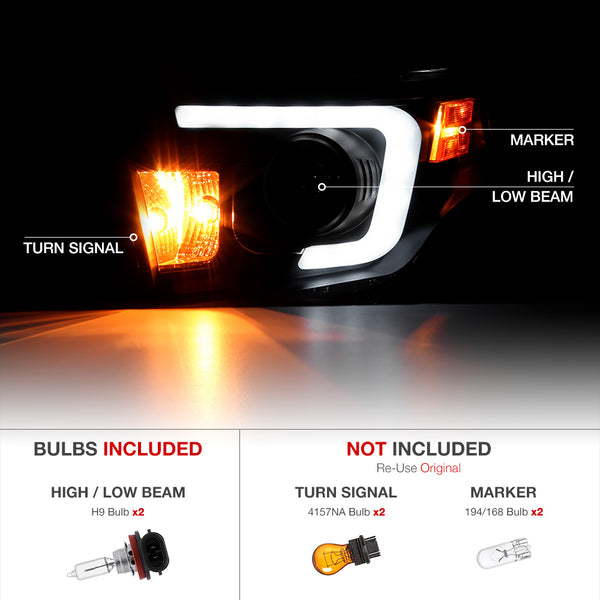 2014-2017 Toyota Tundra Sinister Black Headlight