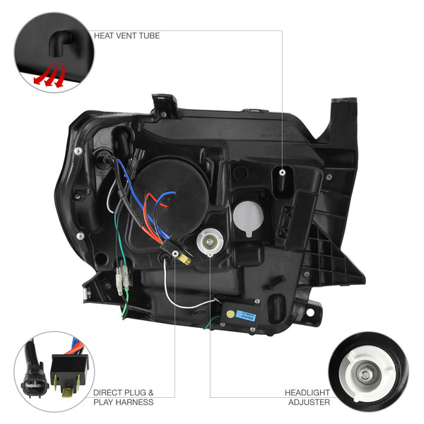 2014-2017 Toyota Tundra Sinister Black Headlight