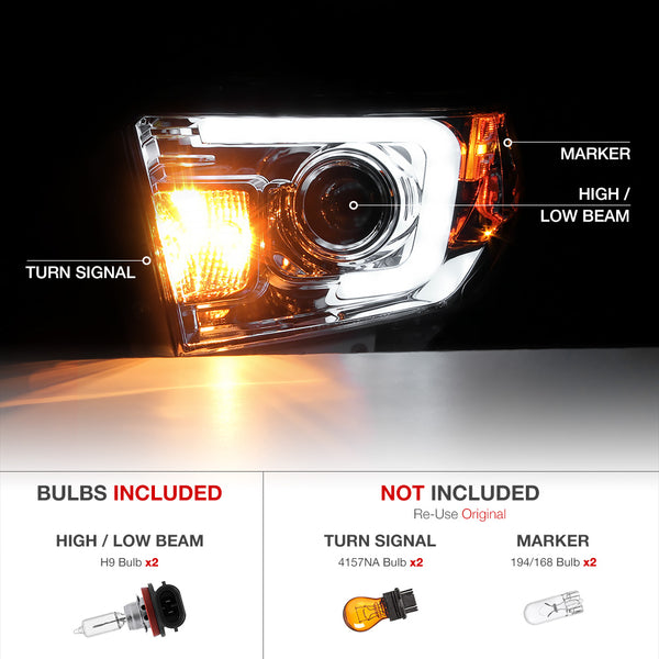 2014-2017 Toyota Tundra Chrome Headlight