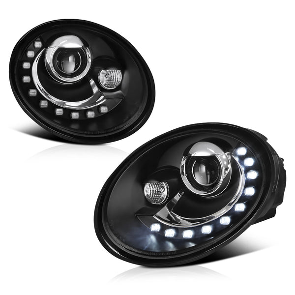 2006-2010 Volkswagen Beetle Black Headlight