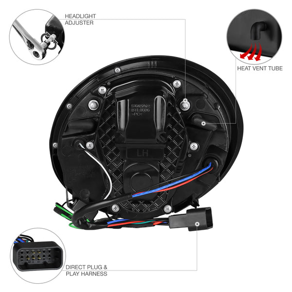 2006-2010 Volkswagen Beetle Black Headlight