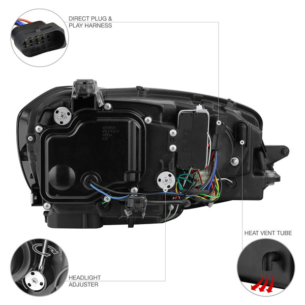 2015-2017 Volkswagen Golf Black Headlight