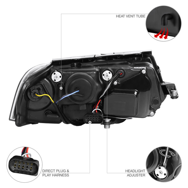 2001-2005 Volkswagen B5.5 Passat Black Headlight