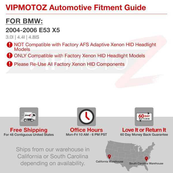 2004-2006 BMW E53 X5 Black Headlight