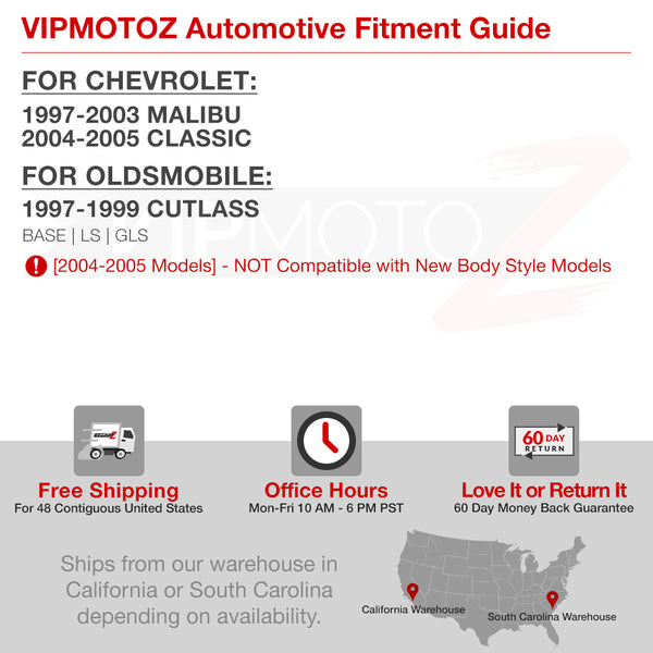 1997-2003 Chevrolet Malibu Black Headlight