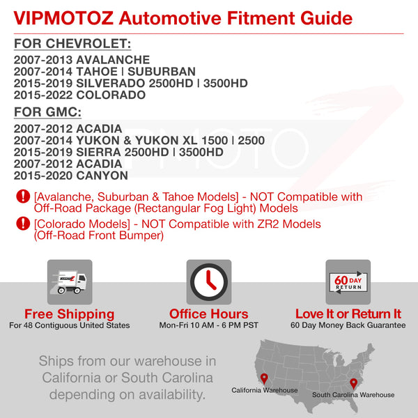 2007-2014 Chevrolet Tahoe Smoked Fog Light