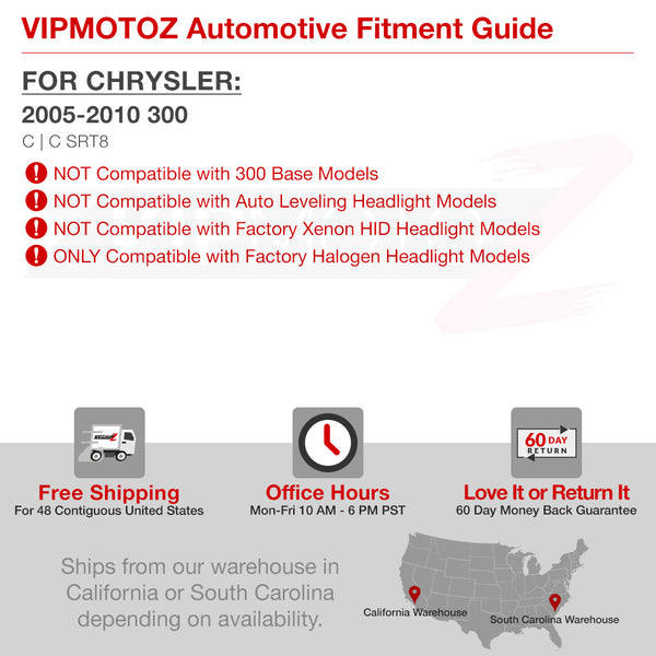 2005-2010 Chrysler 300C Smoked Headlight
