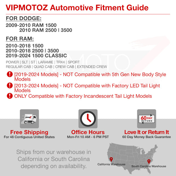 2009-2017 Dodge RAM 1500 Chrome Tail Light