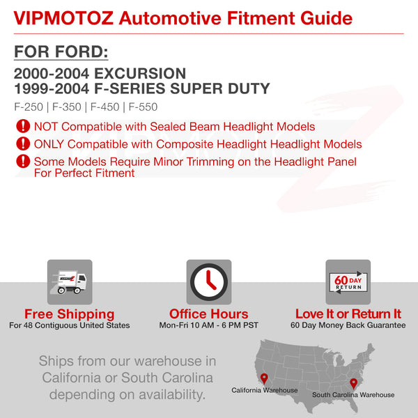 1999-2004 Ford F-250 | F-350 Superduty Smoked Headlight
