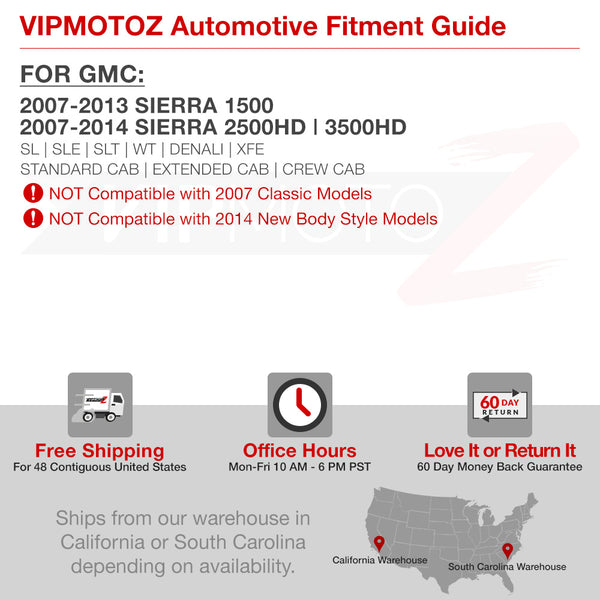 2007-2013 GMC Sierra 1500 Black Headlight