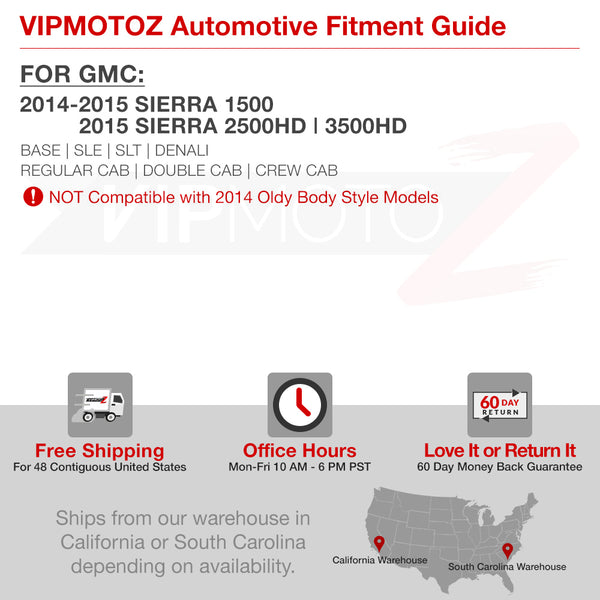 2014-2015 GMC Sierra 1500 Black Headlight