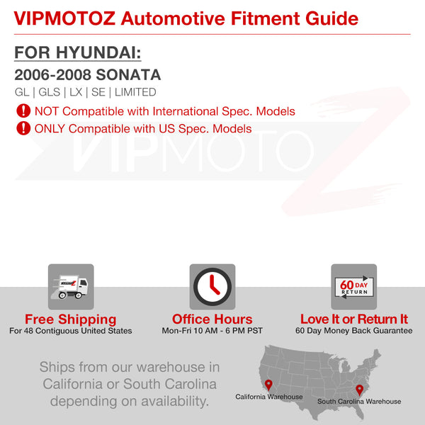 2006-2008 Hyundai Sonata Black Headlight