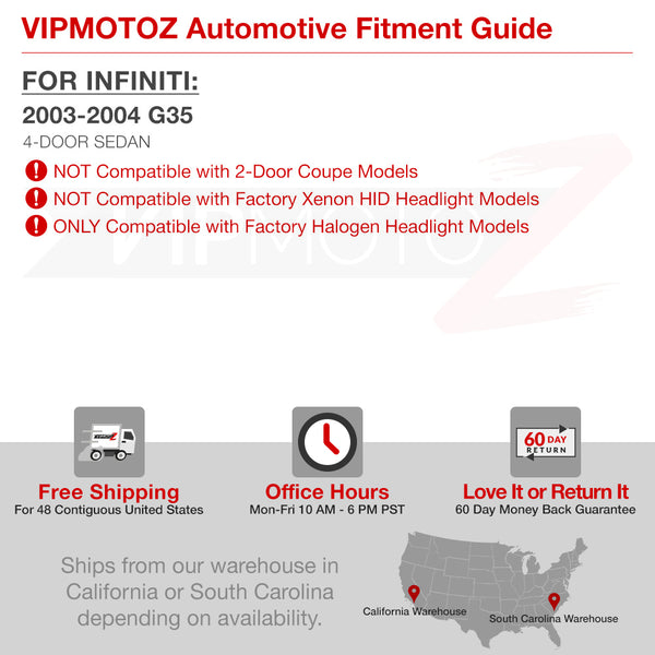 2003-2004 Infiniti G35 Black Headlight