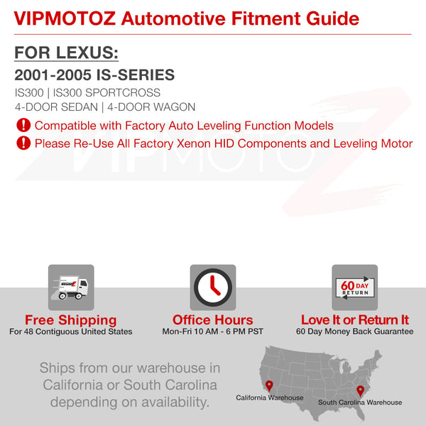 2001-2005 Lexus IS Series Black Headlight