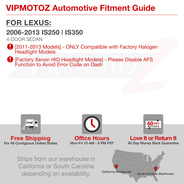 2006-2013 Lexus IS Series Smoked Headlight
