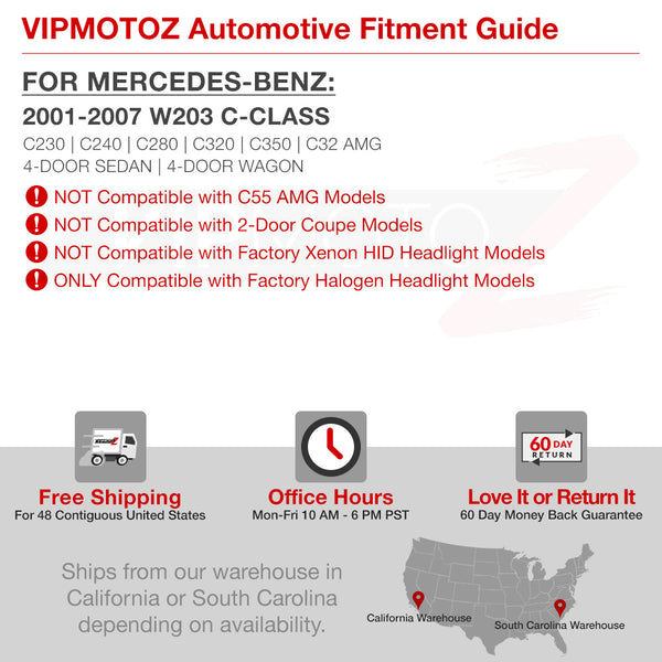 2001-2007 Mercedes-Benz W203 C-Class Chrome Headlight