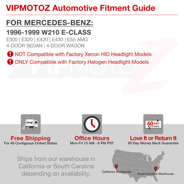 1996-1999 Mercedes-Benz W210 E-Class Black Headlight